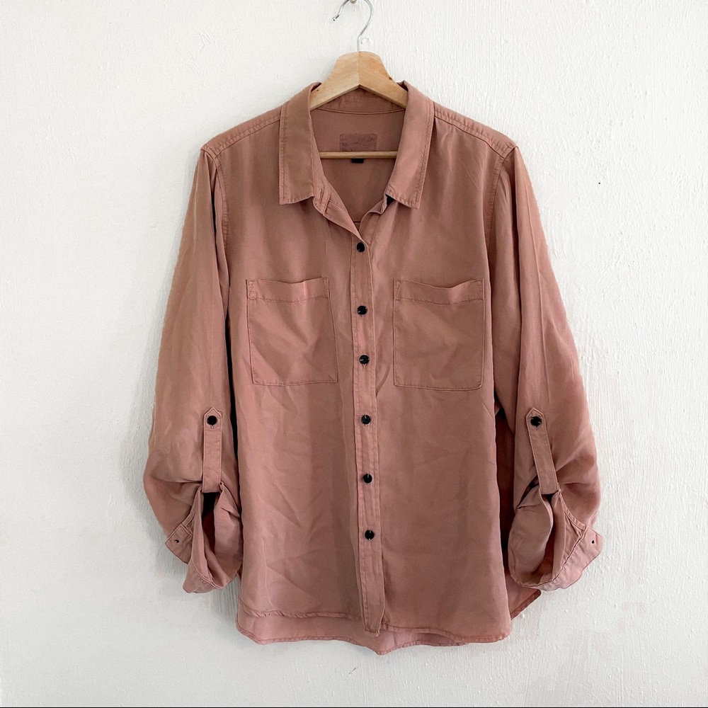 Universal Thread Blush Pink Button Up Blouse Size XL